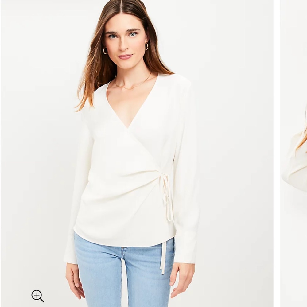 Loft Cream, Wrap Blouse NWT - Picture 2 of 14